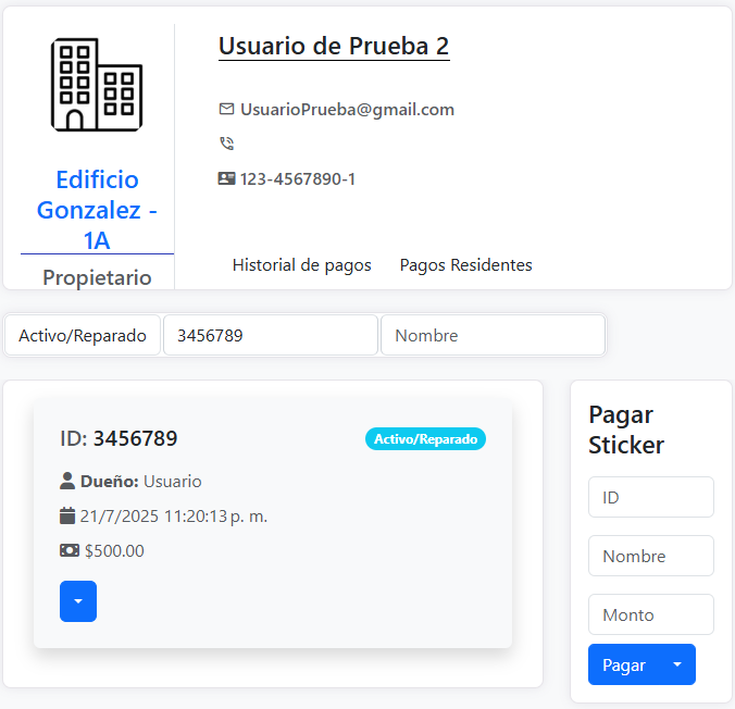 Control de stickers